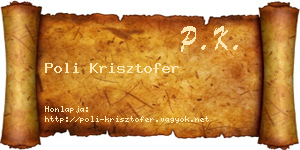 Poli Krisztofer névjegykártya